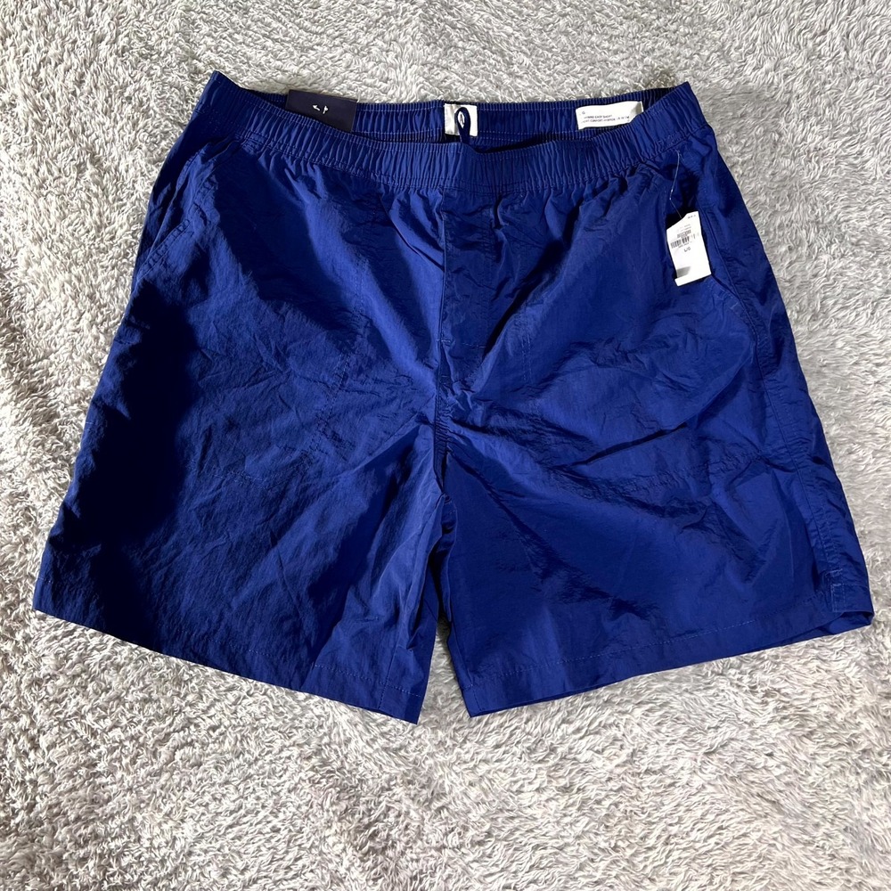 Gap 7" Hybrid Easy Shorts Mens Large Blue Elastic Waist Flat Front‎ Performance